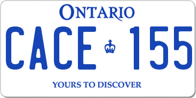 ON license plate CACE155