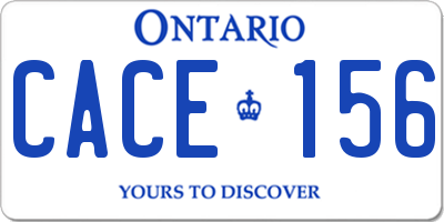 ON license plate CACE156