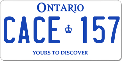 ON license plate CACE157