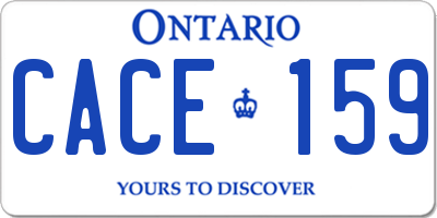 ON license plate CACE159