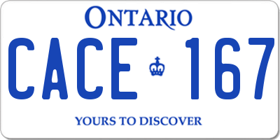 ON license plate CACE167