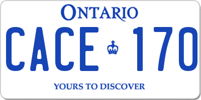 ON license plate CACE170