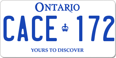 ON license plate CACE172