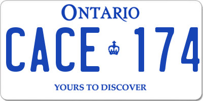 ON license plate CACE174