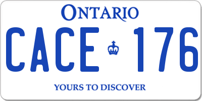 ON license plate CACE176