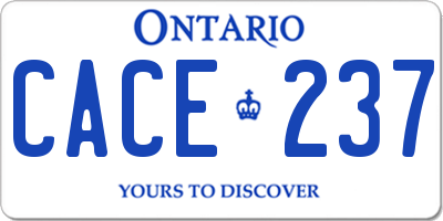 ON license plate CACE237