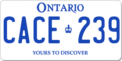 ON license plate CACE239