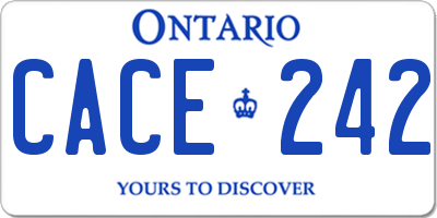 ON license plate CACE242