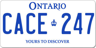 ON license plate CACE247