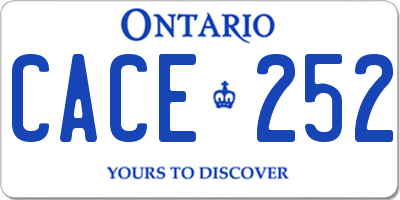 ON license plate CACE252