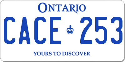 ON license plate CACE253