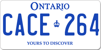 ON license plate CACE264