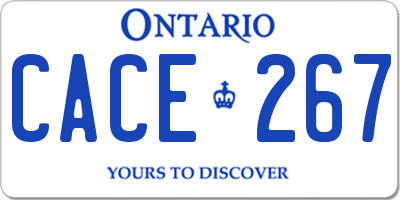 ON license plate CACE267