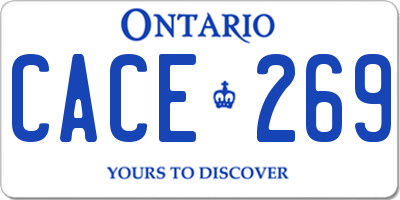 ON license plate CACE269