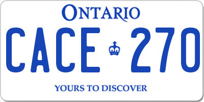 ON license plate CACE270