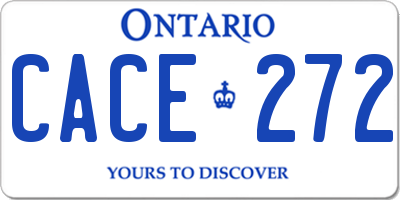 ON license plate CACE272