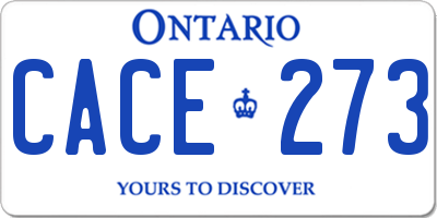 ON license plate CACE273