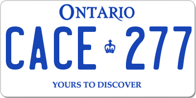 ON license plate CACE277