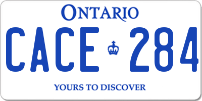 ON license plate CACE284