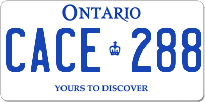 ON license plate CACE288