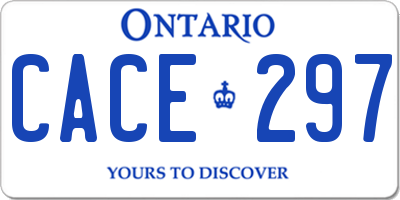 ON license plate CACE297