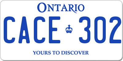 ON license plate CACE302