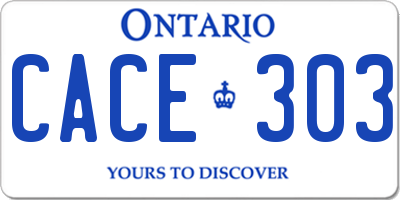 ON license plate CACE303