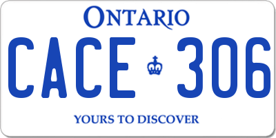 ON license plate CACE306