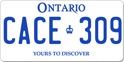 ON license plate CACE309