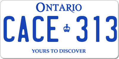 ON license plate CACE313