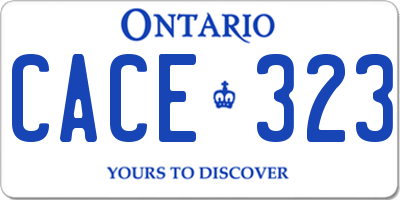 ON license plate CACE323