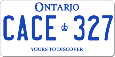 ON license plate CACE327