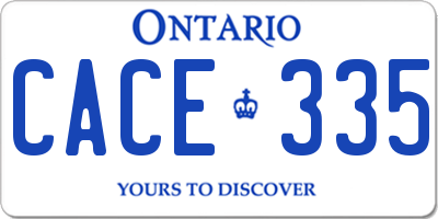 ON license plate CACE335