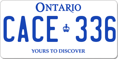 ON license plate CACE336