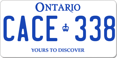 ON license plate CACE338