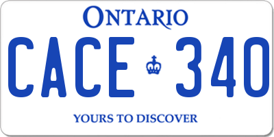 ON license plate CACE340