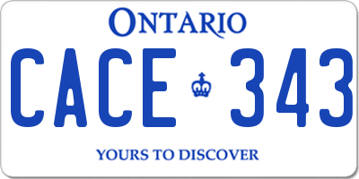 ON license plate CACE343