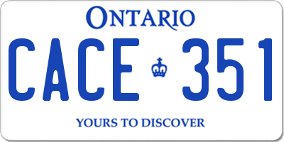 ON license plate CACE351