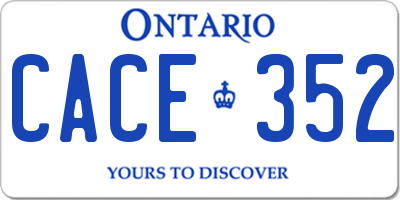 ON license plate CACE352