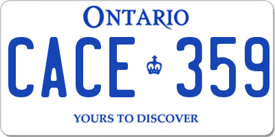 ON license plate CACE359