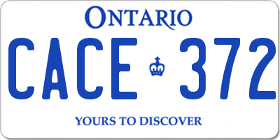 ON license plate CACE372