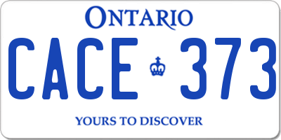 ON license plate CACE373