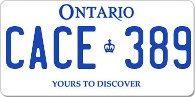 ON license plate CACE389