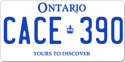 ON license plate CACE390