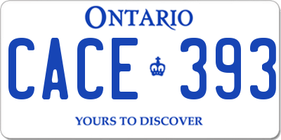 ON license plate CACE393