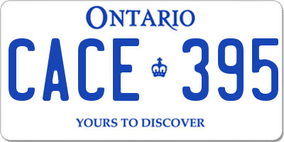 ON license plate CACE395