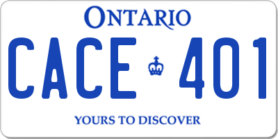 ON license plate CACE401