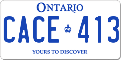 ON license plate CACE413