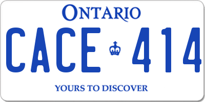 ON license plate CACE414