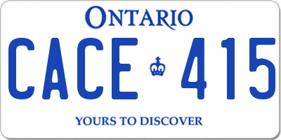 ON license plate CACE415